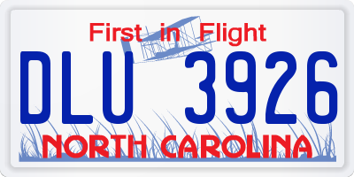NC license plate DLU3926