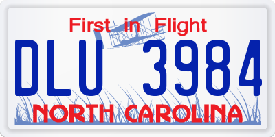 NC license plate DLU3984