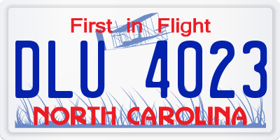 NC license plate DLU4023