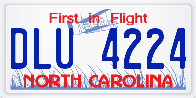 NC license plate DLU4224