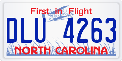NC license plate DLU4263