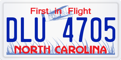 NC license plate DLU4705