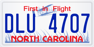 NC license plate DLU4707