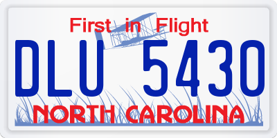 NC license plate DLU5430