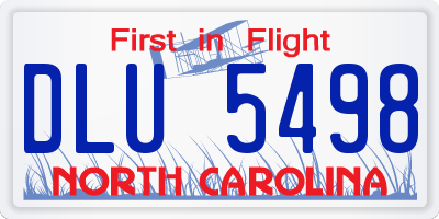 NC license plate DLU5498