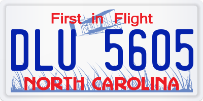 NC license plate DLU5605