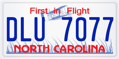 NC license plate DLU7077