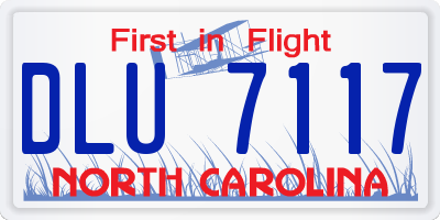 NC license plate DLU7117