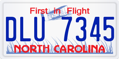 NC license plate DLU7345