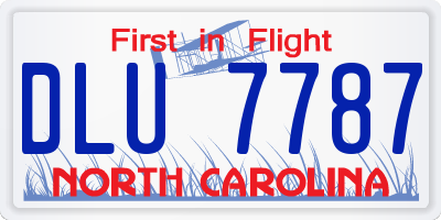 NC license plate DLU7787