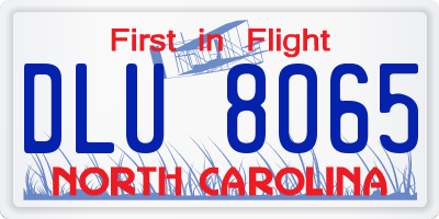 NC license plate DLU8065