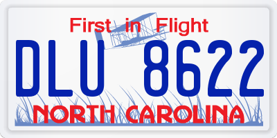 NC license plate DLU8622
