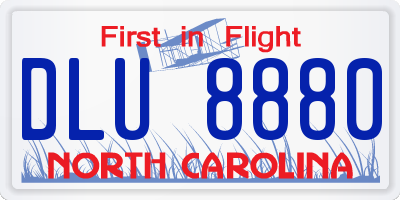NC license plate DLU8880