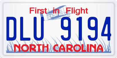 NC license plate DLU9194