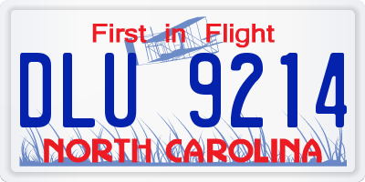 NC license plate DLU9214