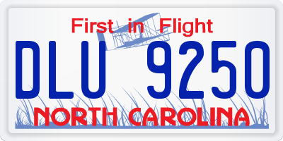 NC license plate DLU9250