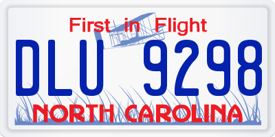 NC license plate DLU9298