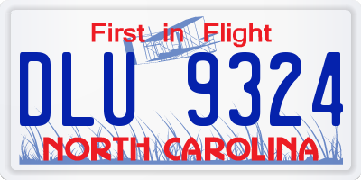 NC license plate DLU9324