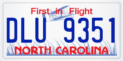 NC license plate DLU9351