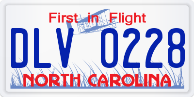 NC license plate DLV0228