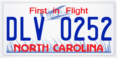 NC license plate DLV0252