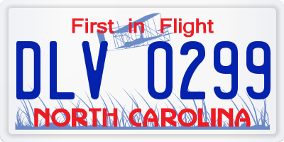 NC license plate DLV0299