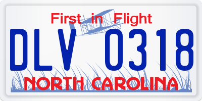 NC license plate DLV0318