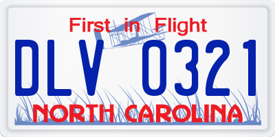 NC license plate DLV0321