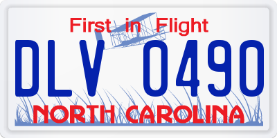 NC license plate DLV0490