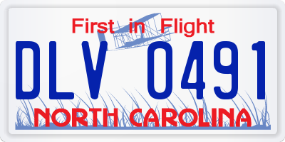NC license plate DLV0491