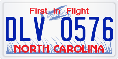 NC license plate DLV0576