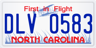 NC license plate DLV0583