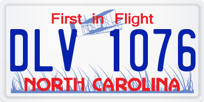 NC license plate DLV1076