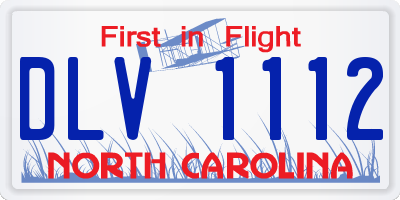 NC license plate DLV1112