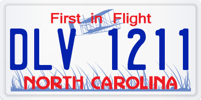 NC license plate DLV1211