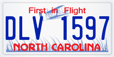 NC license plate DLV1597