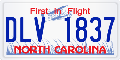 NC license plate DLV1837
