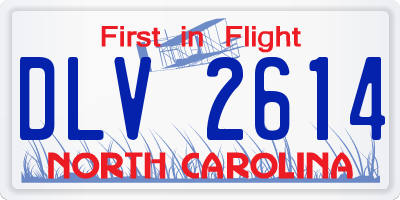 NC license plate DLV2614