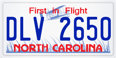 NC license plate DLV2650
