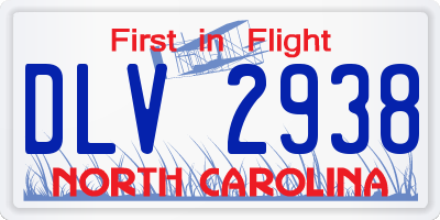 NC license plate DLV2938