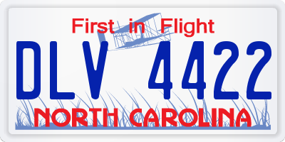 NC license plate DLV4422
