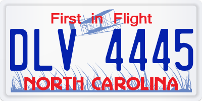 NC license plate DLV4445