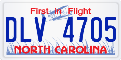 NC license plate DLV4705