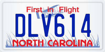 NC license plate DLV614