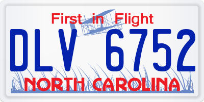NC license plate DLV6752