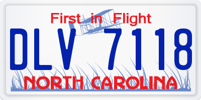 NC license plate DLV7118
