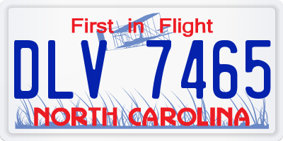 NC license plate DLV7465