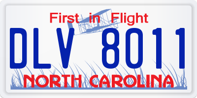 NC license plate DLV8011