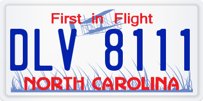 NC license plate DLV8111