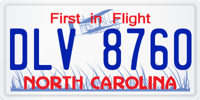 NC license plate DLV8760
